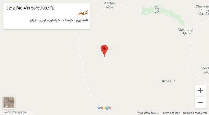 روستای گزیدر بر روی نقشه