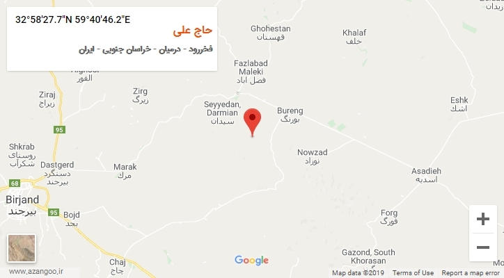 روستای حاج علی بر روی نقشه