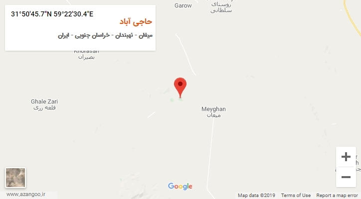 روستای حاجی آباد بر روی نقشه