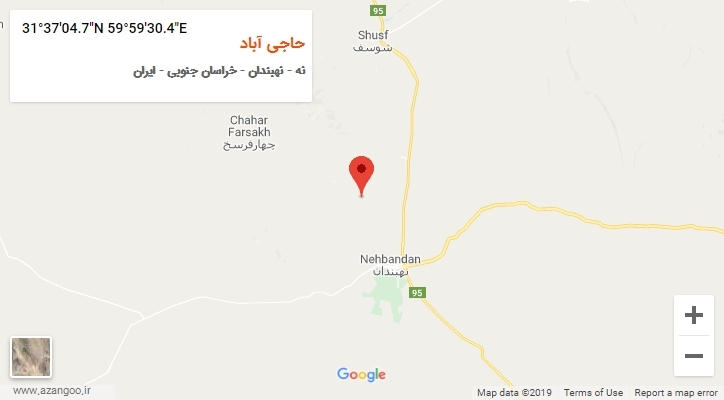 روستای حاجی آباد بر روی نقشه