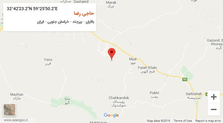 روستای حاجی رضا بر روی نقشه