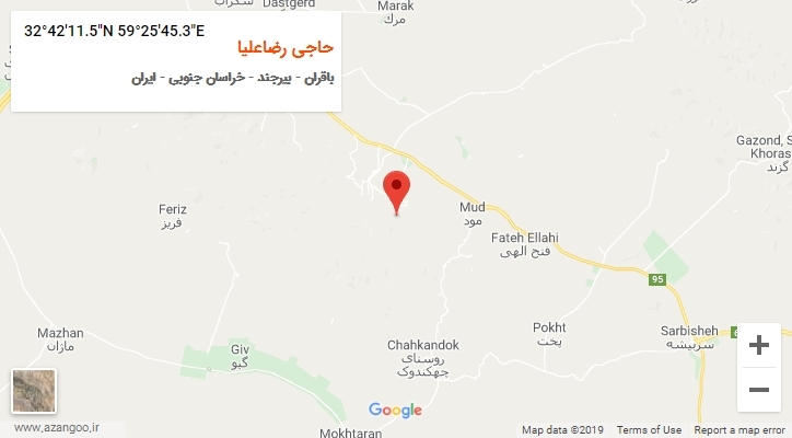 روستای حاجی رضاعلیا بر روی نقشه
