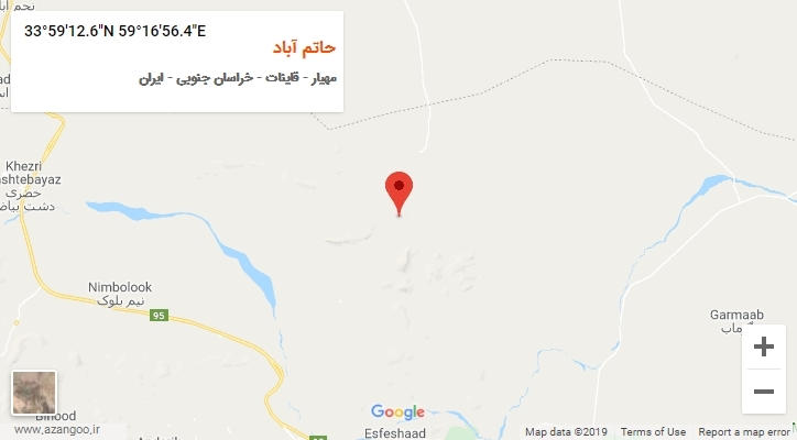 روستای حاتم آباد بر روی نقشه