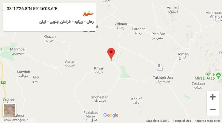 روستای حقیق بر روی نقشه