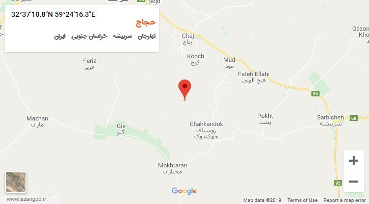 روستای حجاج بر روی نقشه