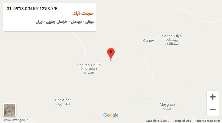 روستای حجت آباد بر روی نقشه