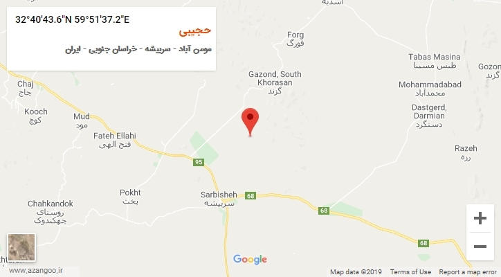 روستای حجیبی بر روی نقشه