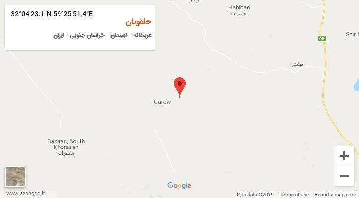 روستای حلقویان بر روی نقشه