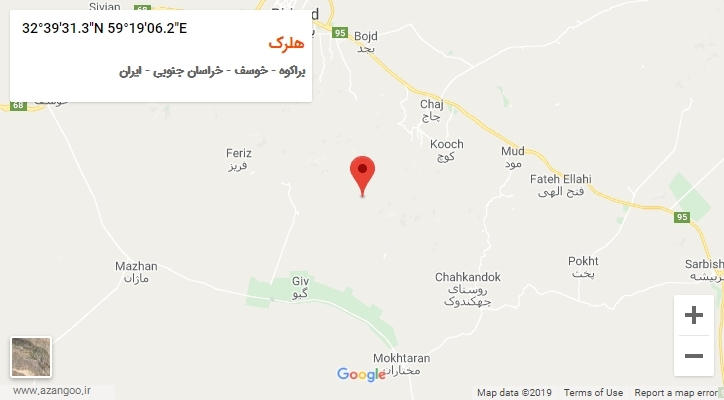 روستای هلرک بر روی نقشه