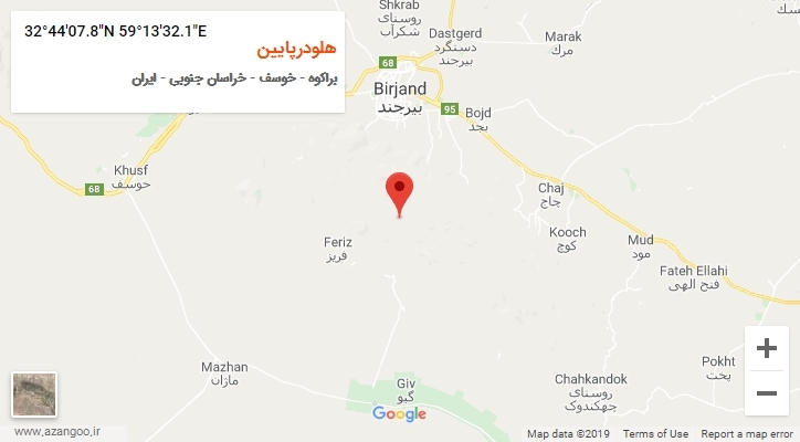 روستای هلودرپایین بر روی نقشه