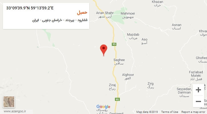 روستای حمبل بر روی نقشه