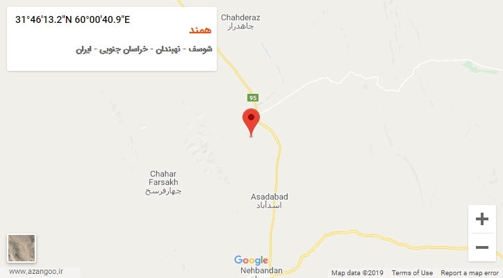 روستای همند بر روی نقشه