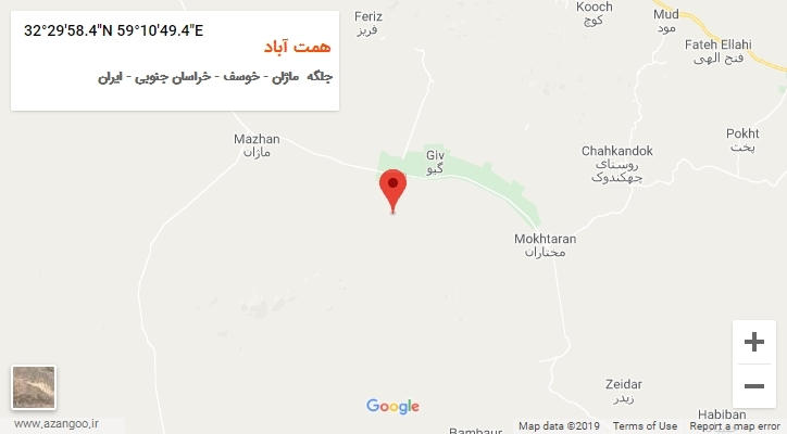 روستای همت آباد بر روی نقشه