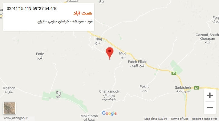 روستای همت آباد بر روی نقشه