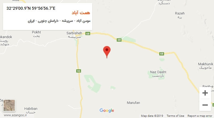 روستای همت آباد بر روی نقشه