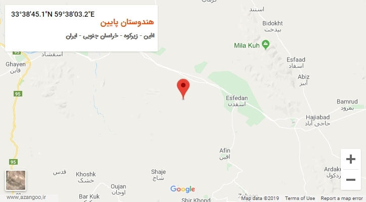 روستای هندوستان پایین بر روی نقشه