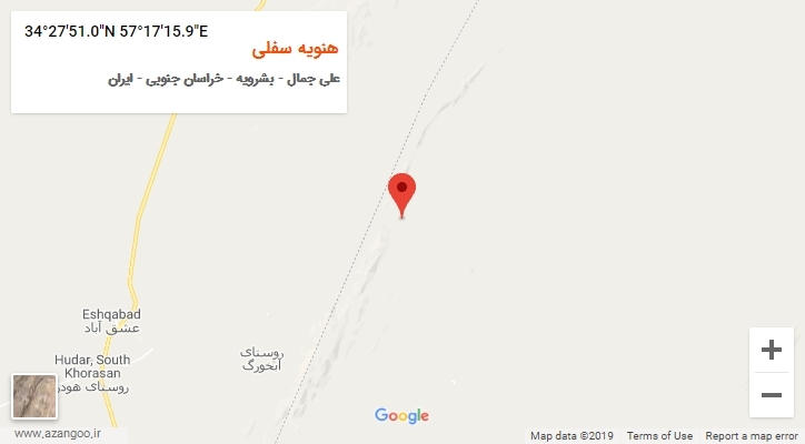 روستای هنویه سفلی بر روی نقشه