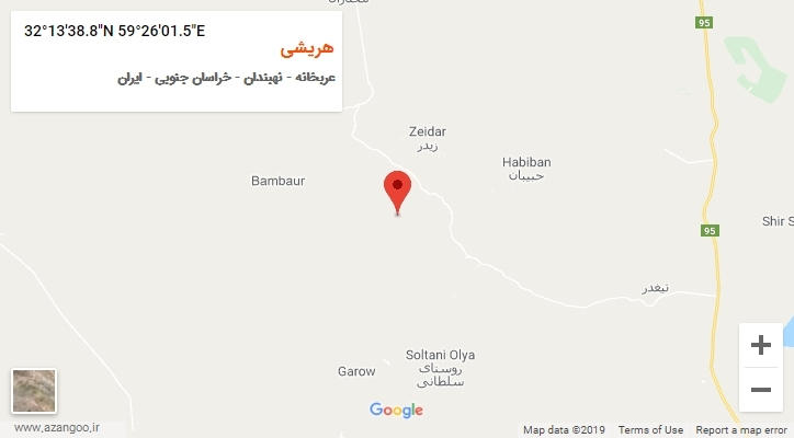 روستای هریشی بر روی نقشه