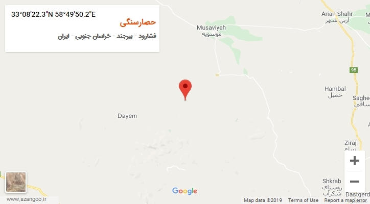روستای حصارسنگی بر روی نقشه