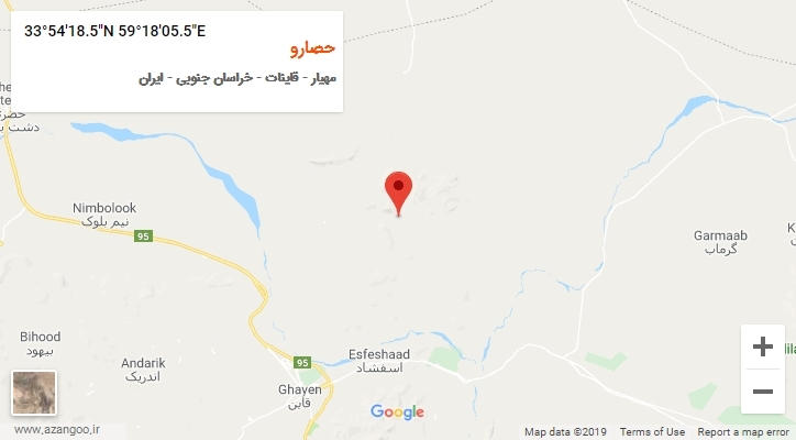 روستای حصارو بر روی نقشه