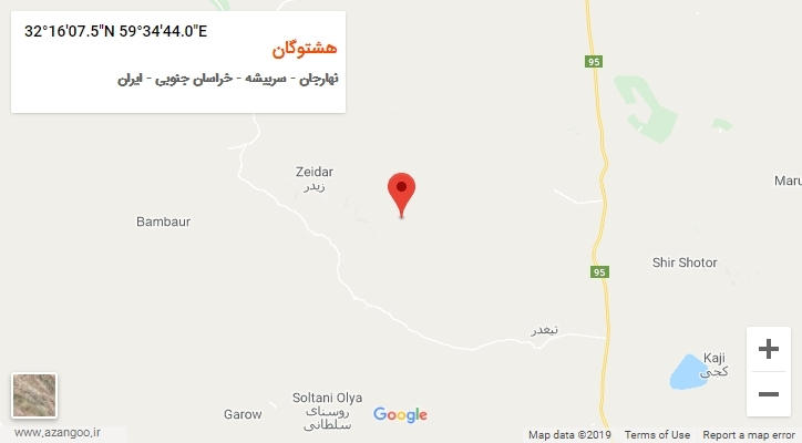 روستای هشتوگان بر روی نقشه