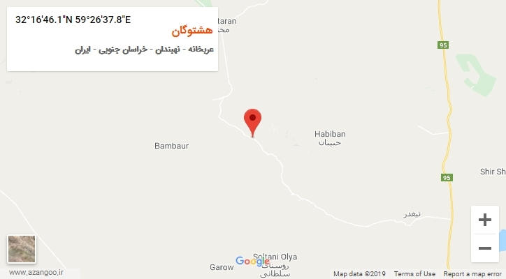 روستای هشتوگان بر روی نقشه