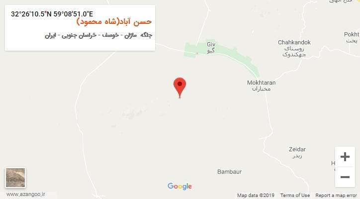 روستای حسن آباد(شاه محمود) بر روی نقشه