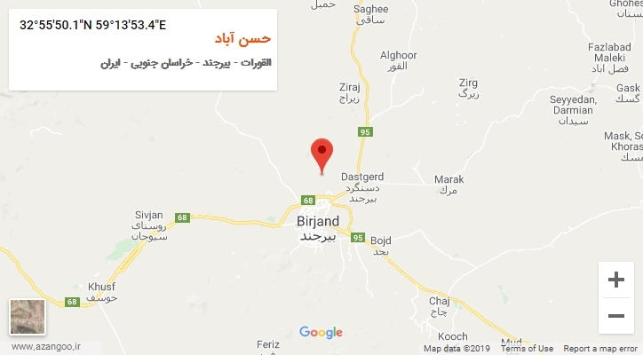 روستای حسن آباد بر روی نقشه