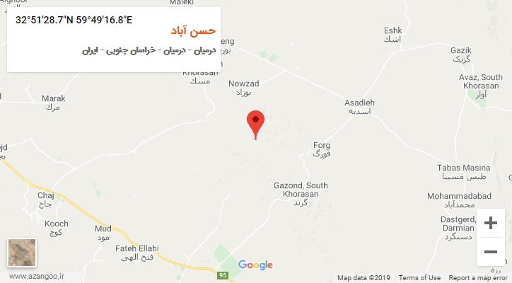 روستای حسن آباد بر روی نقشه