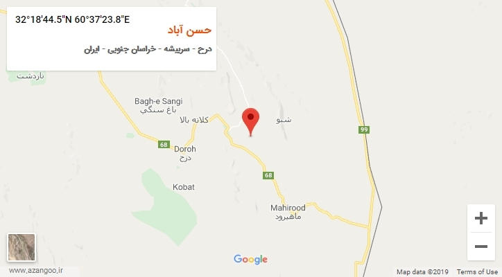 روستای حسن آباد بر روی نقشه