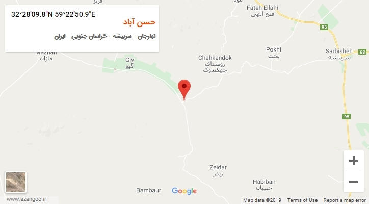 روستای حسن آباد بر روی نقشه