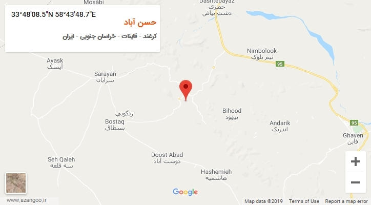 روستای حسن آباد بر روی نقشه