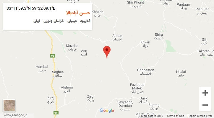 روستای حسن آبادبالا بر روی نقشه