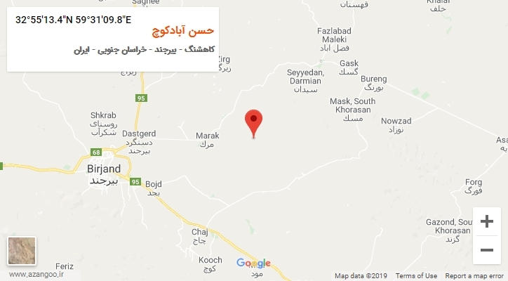 روستای حسن آبادکوچ بر روی نقشه