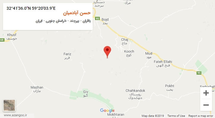 روستای حسن آبادمیان بر روی نقشه