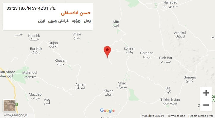 روستای حسن آبادسفلی بر روی نقشه
