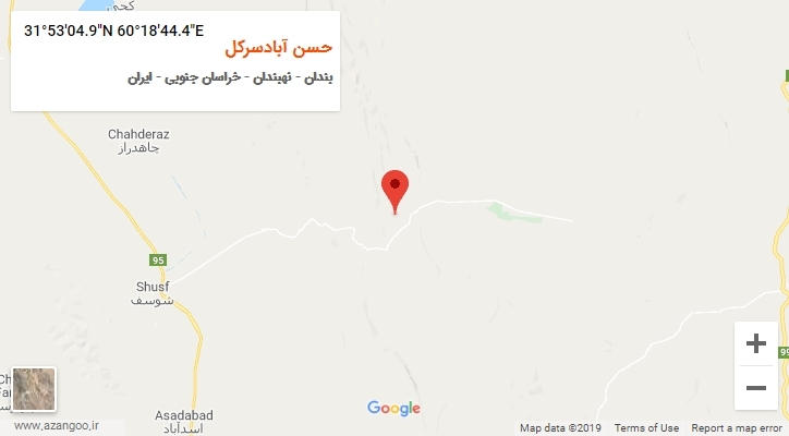 روستای حسن آبادسرکل بر روی نقشه