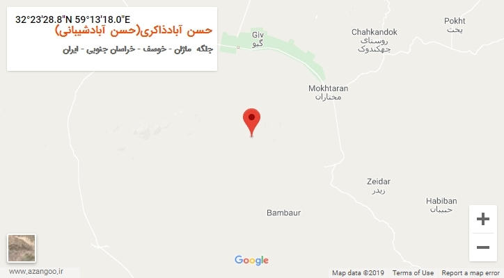 روستای حسن آبادذاکری(حسن آبادشیبانی) بر روی نقشه