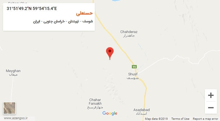 روستای حسنعلی بر روی نقشه