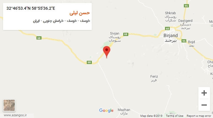 روستای حسن لیلی بر روی نقشه