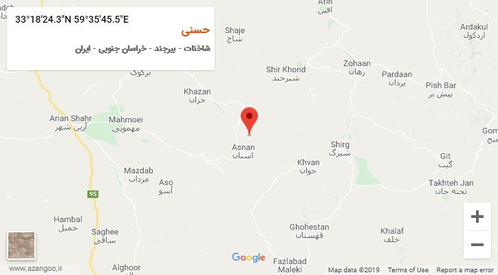 روستای حسنی بر روی نقشه