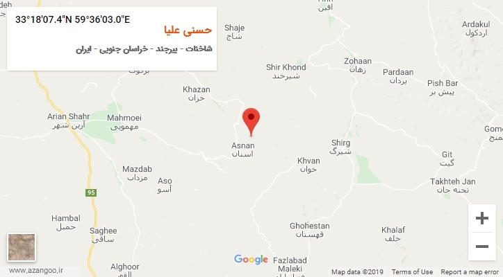 روستای حسنی علیا بر روی نقشه