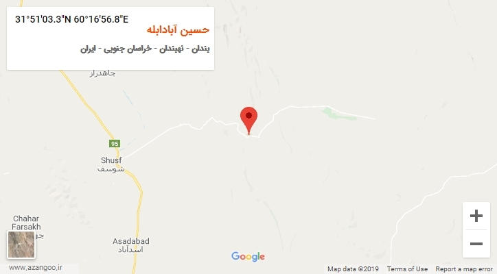 روستای حسین آبادابله بر روی نقشه
