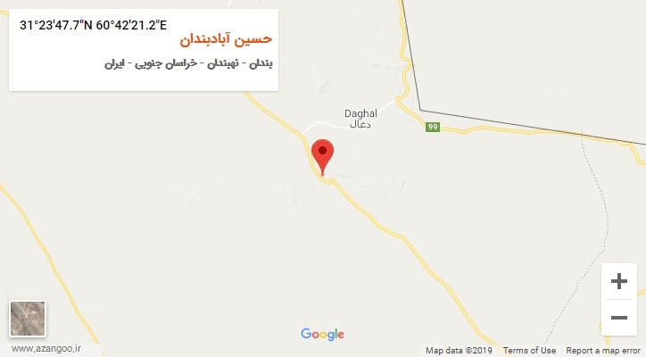 روستای حسین آبادبندان بر روی نقشه