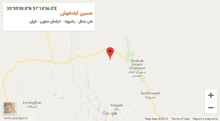 روستای حسین آبادخوش بر روی نقشه