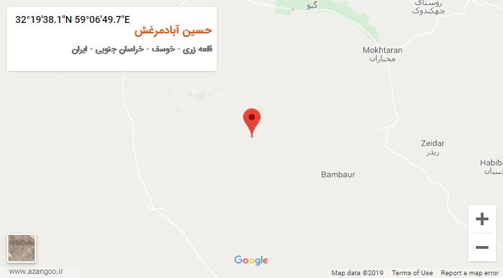 روستای حسین آبادمرغش بر روی نقشه