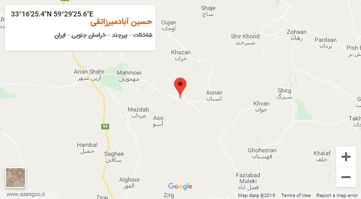 روستای حسین آبادمیرزاتقی بر روی نقشه