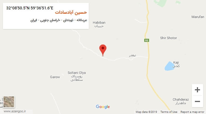 روستای حسین آبادسادات بر روی نقشه