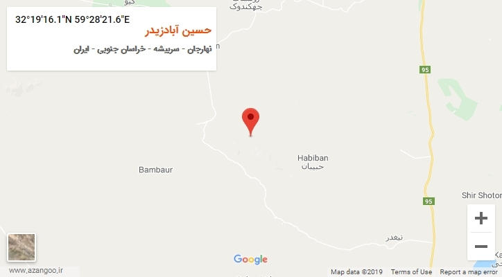روستای حسین آبادزیدر بر روی نقشه