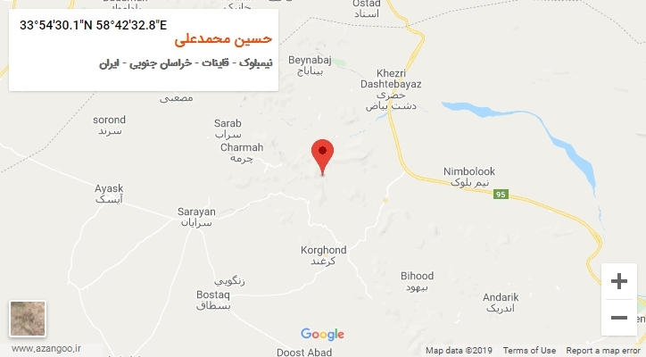 روستای حسین محمدعلی بر روی نقشه